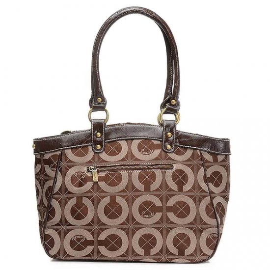 Coach Borough Monogram Medium Coffee Totes EHN